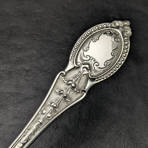 British Antique Silver Plate Berry Serving Spoon Pair